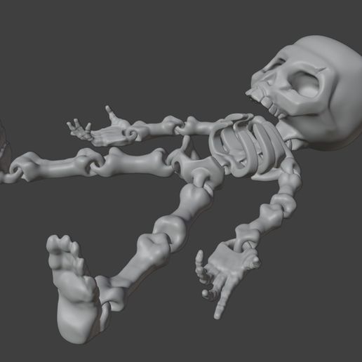 SK1.jpg OBJ, STL model of skeleton without supports, Larry, Clash Royale, Skeleton, Halloween, movable toy keychain, flexi