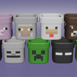 Coleccion-Completa.png Pack of Minecraft inspired flowerpots