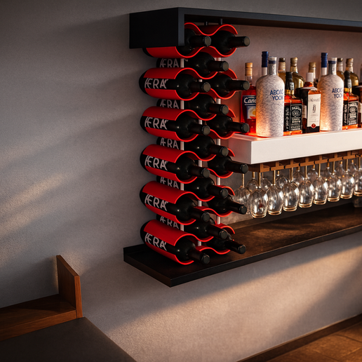 🍷 Modular Wavy Wine & Champagne Rack - Scalable and Stylish 3D ...