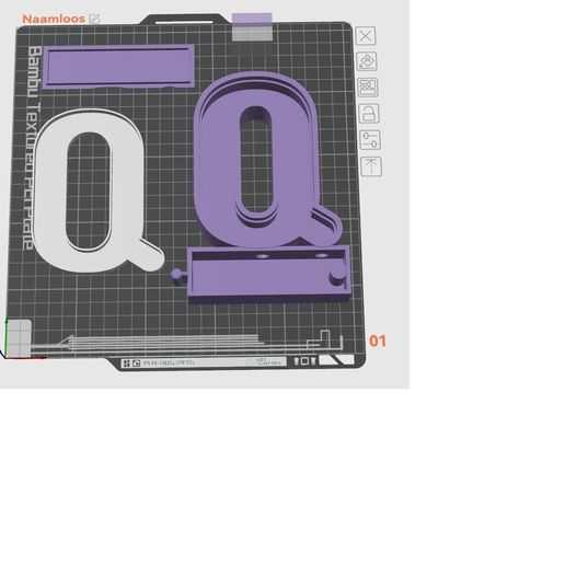 Linkable 3D letters alphabet ( Q ) 3D model