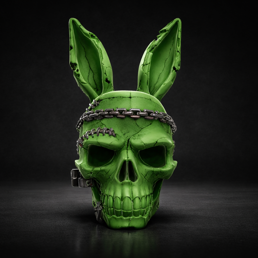 Easter Bunny Skull Mask 3D Print – Creepy Cute Spring Decor, Gothic Rabbit Head Sculpture