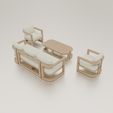 5.png 1/12 Scale STL File, Dollhouse Garden Sofa Set