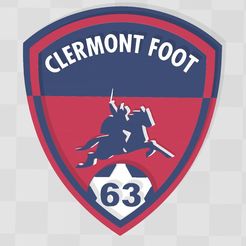 1.jpg Descargar archivo STL Logotipo del equipo de fútbol Clermont ligue 1 • Modelo imprimible en 3D, Helegias