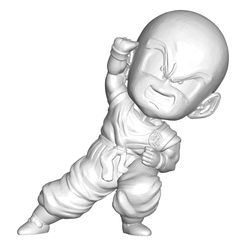 Krllin_1.png Archivo STL gratis Figura miniatura de colección Dragon Ball Z DBZ / Miniature collectible figure Dragon Ball Z DBZ Krilin・Plan de la impresora 3D para descargar