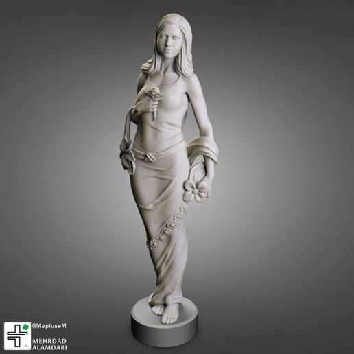 Woman Flower In hand 3D model