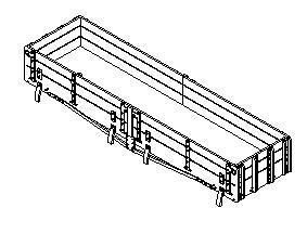 WDLR D type open wagon, type1 (60cm gauge) 1/43 scale 3D model