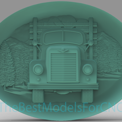 Truck-in-Mountains.png 3D Model STL File for CNC Router Laser & 3D Printer Truck in Mountains
