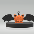1.png Modèle imprimable 3D de la chauve-souris et de la citrouille d'Halloween
