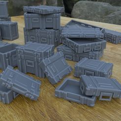 MilitaryCrate_01.jpg Archivo STL 79 CAJAS MILITARES REALISTAS PARA TERRENO DE GUERRA 1/35 1/24・Modelo de impresión 3D para descargar