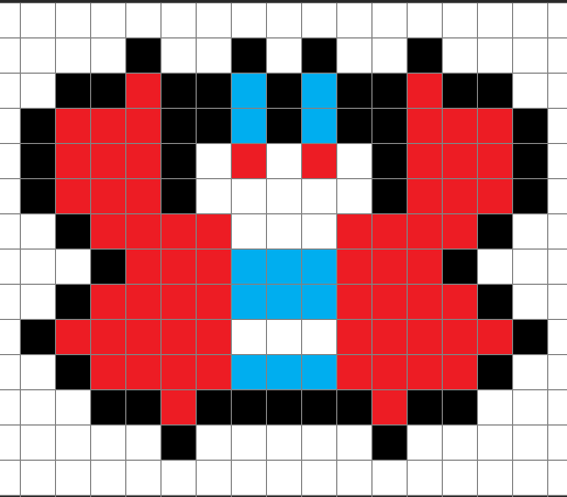 Galaga-enemy-ship-1-pixel-map.png Galaga pixel wall art