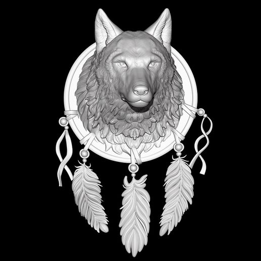 Wolf decor Dream catcher 3D model