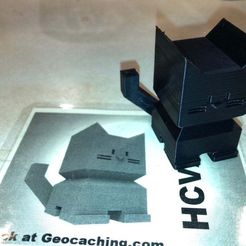 29388818_2145969522106529_7926281515346952192_o.jpg Free STL file Trackable Cat (Geocaching)・3D printable object to download