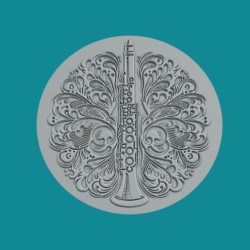 b_41.jpg Кларнет музыкальный медальон кларнет 3d печать модель