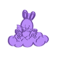 Conejo Nube M pascua 8cm.stl Cute Bunny on cloud Cute Bunny on cloud Cookie Cutter