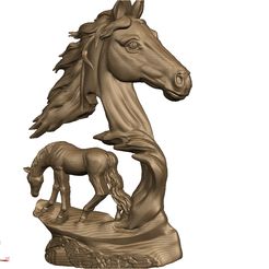 HORSES-18.jpg HORSES sculpture of horse and foal 3D model