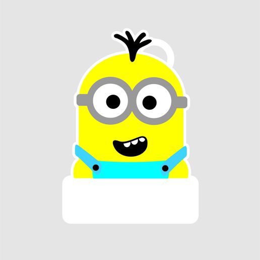 👹 Minion keychain with customizable banner・ STL File for 3D