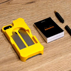 side_square.JPG.png Free STL file Smartphone case with notebook, pen and secret pocket・3D printer design to download
