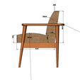 CH6-04.JPG Miniature armchair with a wooden frame mockups props N03 3D print model