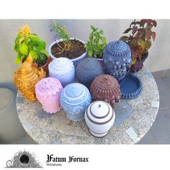 IFatum Iornax Miniatures 3D-Datei Einmachgläser-Bündel mit Blumentöpfen und Würfelturm・Modell für 3D-Drucker zum Herunterladen, Fatum_Fornax
