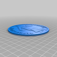 Franc_1_btm_C_V1.png Free STL file Coin coaster Franc 1・Design to download and 3D print