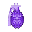 Grenade and Brain.stl granade and brain pendant