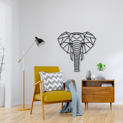 slon_room.png Archivo STL Elefante Decoración de Pared. Decoración de pared. Decoración de la pared del cuarto de niños.・Plan de impresora 3D para descargar