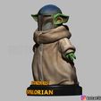 02.jpg Yoda Baby with Mandalorian Helmet High quality