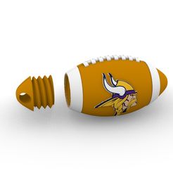NFL-vikings-1.jpg Archivo STL NFL BALÓN LLAVERO MINNESOTA VIKINGS CON CONTENEDOR・Diseño para descargar y imprimir en 3D