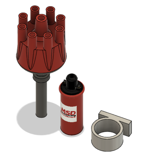 🐎 MSD Disributor And Ignition Coil With Holder For 1/24 and 1/25 Cars ...