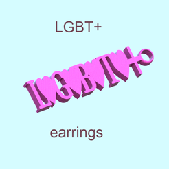 lgbt-final.png Free STL file "LGBT+ Heart Text Earring - Celebrating Diversity and Inclusion"・3D print model to download