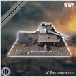 4.jpg Carcasa de tanque Panzer VI Tiger II Ausf. B (torreta Henschel) con sacos de arena y escombros (2) - Alemania Frente Oriental Occidental Normandía Stalingrado Berlín Bulge Segunda Guerra Mundial