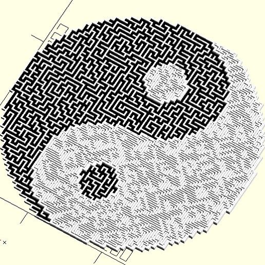 Maze YinYan 3D model