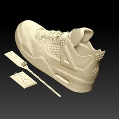 3.jpg STL file Off-White™ x Nike Air Jordan 4・3D printable model to download, SpaceCadetDesigns