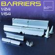 Naat aoe fama! 1/64 BLACK Concrete Barrier Diorama parts 1-24 1-64th scale