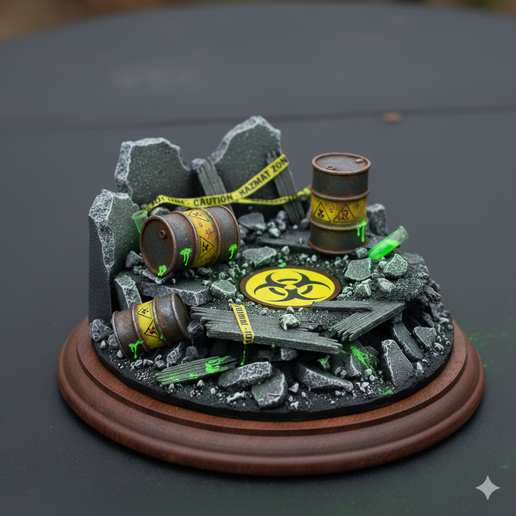 Hazmat Rounded Ruins Base (Hazardous Materials) 3D model preview