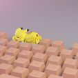 Pikachu_12.jpg Lazy Pikachu Keyboard Decoration - 3D Print Model STL