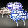 Happy-Birthday-Topper-_-Richard-Sierra-Jamie_Print-in-place-gift-for-friends-and-family-by-coopscust.jpg Customizable Happy Birthday Cake Topper - Slicer Editable No CAD needed