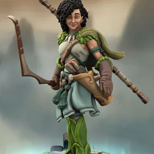 🧝 Half Elf Ranger Female・ STL File for 3D printing・Cults