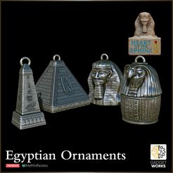 christmas_ornaments.jpg 4 Egyptian Themed Tree Ornaments