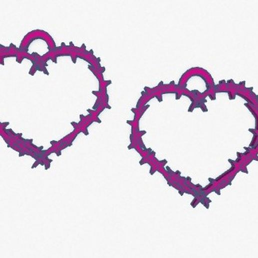 Heart earrings 3D model
