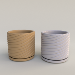 BeanPot_01.png STL file Flowy Geometric Decorative Succulent Planters II・3D printer model to download
