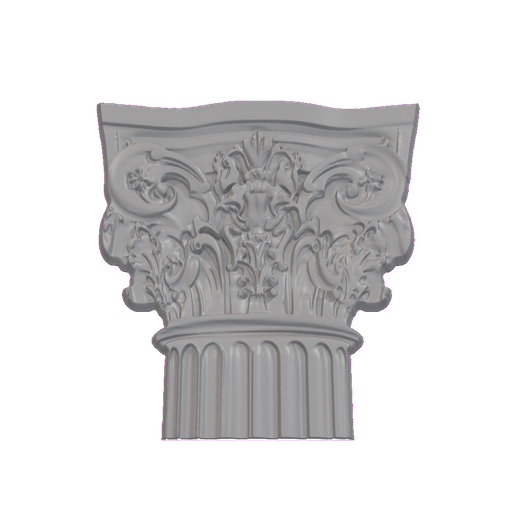 Corinthian Capital with Pointed Ears and Central Palmette STL