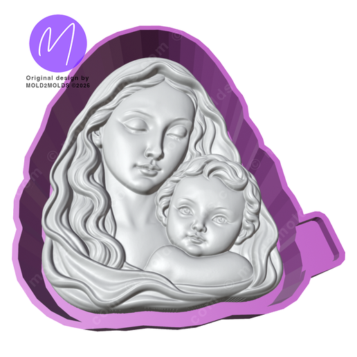 3D Madonna and Child Freshie STL Mold Housing