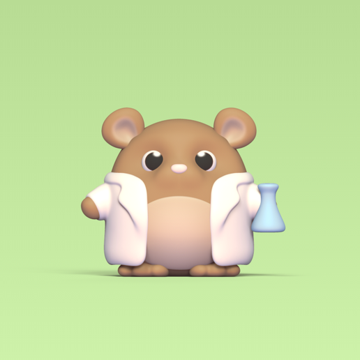 Scientist Hamster 3D model