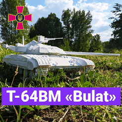 P 7 «0b eae pak A t iN (a v ‘ a ‘ - <4 » : i er 3D file T-64BM "Bulat"・3D print design to download