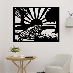sample.jpg 3D file Tiger Panel Under The Sun・3D print model to download