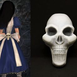 Comparison.jpg STL file Alice Madness Returns cosplay - skull・3D printer model to download