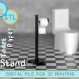 Toilet_Paper_Stand.jpg Miniature freestanding Toilet Paper Holder with Paper Roll 1:12 scale for Dollhouse Bathroom. Toilet Paper Roll Stand