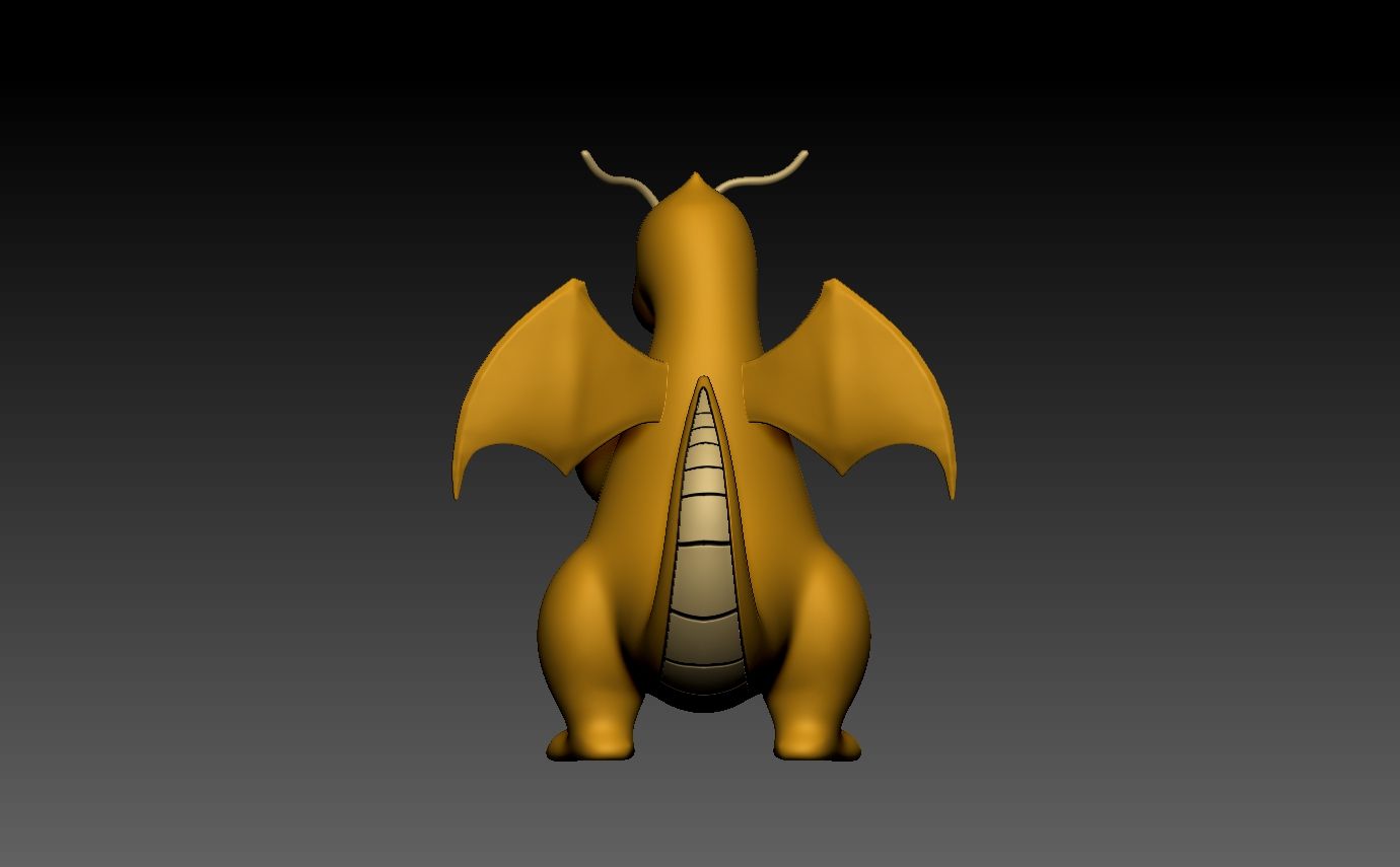 ZBrush-Document7.jpg Archivo STL pokemon dragonite・Objeto imprimible en 3D para descargar, alleph3D