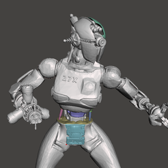 Cyborg_Girl_4.png Fichier OBJ gratuit Fille robot・Modèle à télécharger et à imprimer en 3D